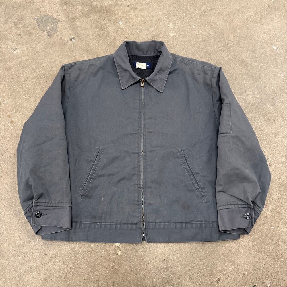 Vintage 00s Dickies Eisenhower Full Zip Insulated Work Jacket Gray Large